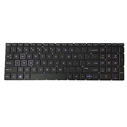 Huasheng Suda Purple Keyboard Backlight Backlit Replacement for HP Pavilion Gaming 15-DK 15-EC 15-CX, NSK-XN2BC PK1328B1B0900101