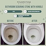 Powerstone Pumice Stone Toilet Bowl Cleaner with Handle (1-pack) - A Solution for Hard Water Stains on Toilets, Grills, Tiles, Grout & Pools