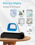 INFANT MOMENT Mini Heat Press - 7"x 3.8" Transfer Machine Small Hand held Iron Press Heat for Tshirt and HTV Vinyl Projects,Easy Temperature Control with Safety Base & Auto-Off Feature(Blue)