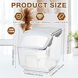 Umigy 4 Pack Rice Storage Container Flour Storage Bin with Wheels White Plastic Airtight Lid Boxes for Dog Pet Food Cereal Grain Dry Food (10 Liter / 20 lbs)