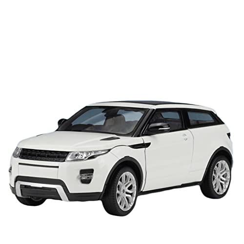 CARICS 1:24 Scale Diecast Metal Toy Car - Range Rover Land Rover Evoque w/ Sunroof White - Luxury SUV - Kid, Children