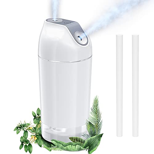 HandFun Mini Humidifier-Battery Operated 480ml Cordless Portable Small Humidifier USB Rechargeable Personal Desktop Humidifiers With Night Light & 4 Spray Modes for Car, Baby, Plants (White, 2600mAh)