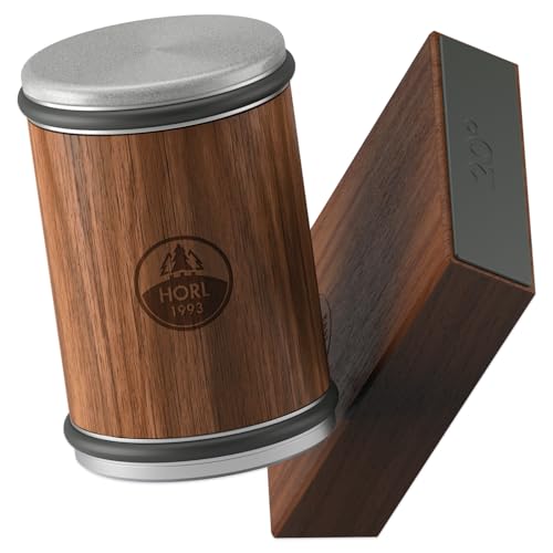 HORL 2 Walnut Rolling Knife Sharpener - Kitchen Knife Sharpener for Razor Sharp Edges Made in Germany - Easy Knife Sharpening Kit - Roller with Magnetic Holder with 15 & 20 Degrees