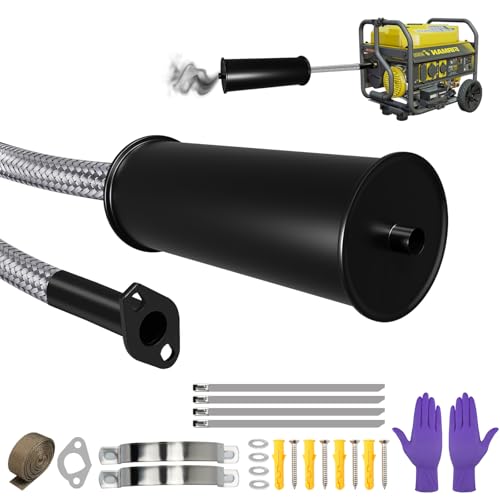 Generator Exhaust Extension Silencer Kit, Generator Muffler Generator Exhaust Hose - Reduce Noise by 40%