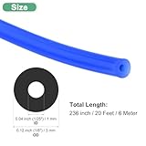 M METERXITY Silicone Tubing, 1/25"(1mm) ID x 1/8"(3mm) OD Silicone Rubber Vacuum Tube, 20ft(6 M) High Temp Water Air Hose Pipe for Pump/Liquid Transfer/Home Brewing/Winemaking [Blue]