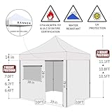 Eurmax USA 10'x10' Pop-up Canopy Tent Commercial Instant Canopies with 4 Removable Zipper End Side Walls and Roller Bag, Bonus 4 SandBags(White)