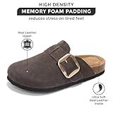 Project Cloud Genuine Leather Clogs for Women Shoes - Memory Foam Insole Womens Clogs - Non-Slip Women's Clogs and Mules - Cork Footbed Arch Support Fall Shoes for Women 2025 (Manchester, TAN, 9)