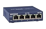 NETGEAR 5-Port Gigabit Ethernet Unmanaged Switch (GS105NA) - Desktop or Wall Mount, and Limited Lifetime Protection Gray