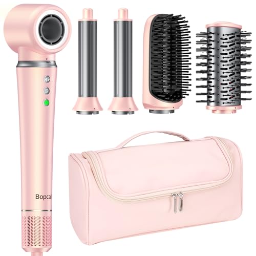 5 in 1 Air Wrap Hair Styler with Travel Bag- Professional Frizz-Free Auto Wrap Curler, High-Speed Hair Dryer, Straightening & Blow Dryer Brush for Multiple Styling, No Heat Damage, Gift for Women