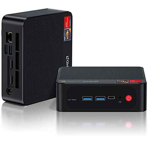 Beelink SER5 MAX Mini PC, AMD Ryzen 7 6800U (8C/16T, up to 4.7GHz), 32GB LPDDR5 500GB M.2 NVMe SSD, Mini Desktop Computer 4K@60Hz Triple Output/DP/HDMI/Type-C/WiFi 6/BT5.2/Gaming/Home
