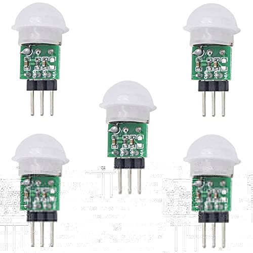 Stemedu HC-SR312 AM312 Mini PIR Human Body Motion Sensor Module Pyroelectric Infrared IR Distance Detector for Arduino (Pack of 5)