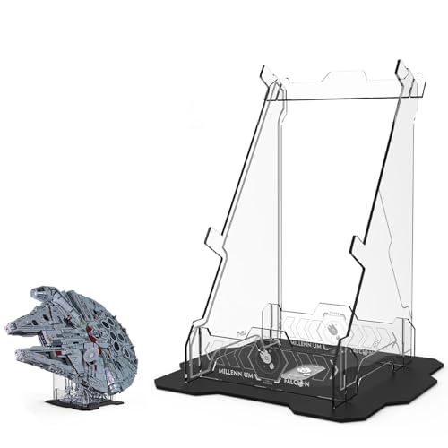 NAOCARD Display Stand for Lego Millennium Falcon 75192 Star Wars Building Block , 5mm Acrylic Display Holder, Vertical Display Bracket for Lego 75192 (Stand Only, No Model )