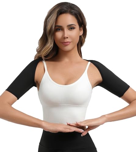 Dokelovy Women's Sauna Upper Arm Trimmer Sleeves, Sweat Slimming Arm Shaper, Compression Arm Fat Reducer Bands Workout Gear