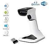 ScanAvenger Wireless Portable 1D&2D with Stand Bluetooth Barcode Scanner: Hand Scanner 3-in-1, Cordless, Rechargeable Scan Gun for Inventory - USB Bar Code/QR Reader (1D&2D with Next Gen Stand)