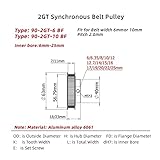 Xianglaa-Timing Pulley 2GT Timing Pulley 90 Teeth, Bore 6-25mm, Fit W=6/9/10mm 2GT Synchronous Belt, 90T 90Teeth GT2 Pulley 3D Printer (Color : Belt Width 6mm, Size : Bore 25mm)