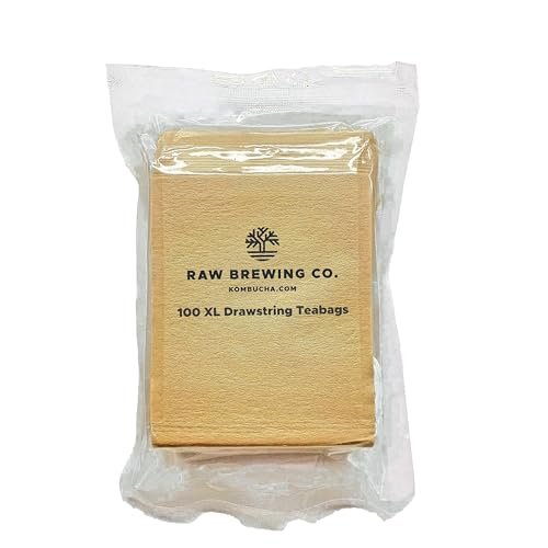 Kombucha.com 100 Pack EXTRA LARGE Disposable Paper Tea Drawstring Filter Bag - Unbleached Paper - for Tea, Kombucha, Coffee, etc. (3.15 x 3.95 Inches) (3.15 x 3.95 Inches)