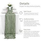 6 Pack Cheesecloth Table Runner 10Ft Boho Gauze Table Runner Cheese Cloth Long Rustic Sheer Table Runner for Wedding Bridal Baby Shower Birthday Party Cake Table Arbor Decorations (Sage Green)