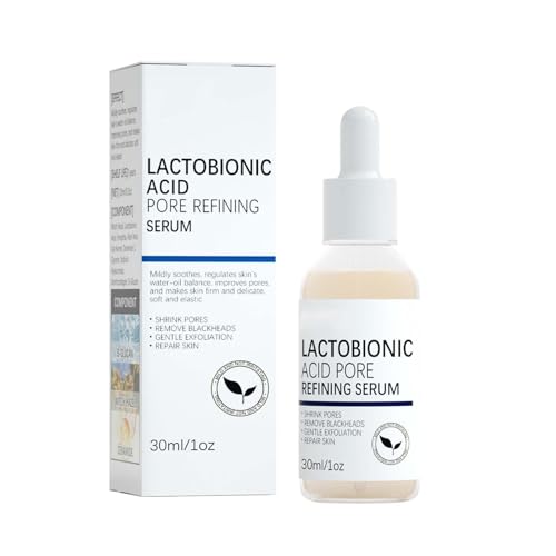 Lactobionic Acid Pore Refining Serum,Minimize Pores Serum Gentle Formula Clean Pore Shrink Pore Firming Skin Reduce Fine Lines Facial Liquid for All Skin