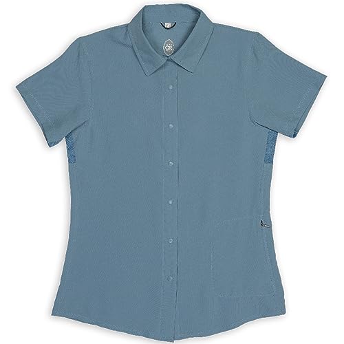 Club Ride Apparel Women's Simply Bandara Cycling Jersey - Short Sleeve Biking Jersey - Faded Denim - Medium