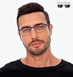 READITEASY 3 Pack Reading Glasses Men 1.0 Blue Light Blocking, Readers Men with Spring Hinge Reduce Eyestain/UV/Dryness, Mens Reading Glasses 1.0+