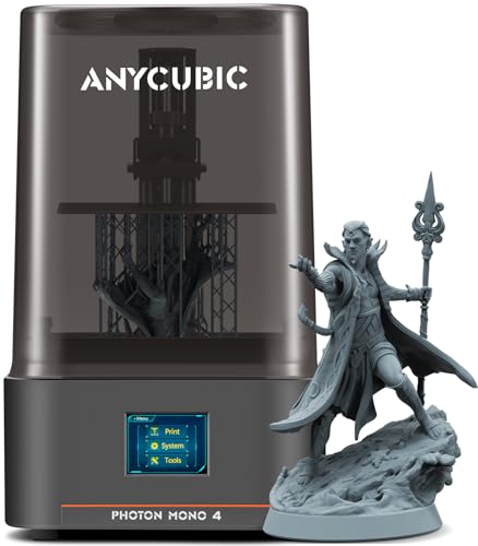 ANYCUBIC 10K Resin 3D Printer, Photon Mono 4 LCD 3D Printer with 7-inch Mono Screen, Upgraded LighTurbo Matrix and Printing Platform, Printing Size of 6.04''x3.42''x6.49''