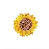 Qingxi Charm 20pcs Yellow Sunflower Sewing on/Iron on Embroidered Patches Clothes Dress Hat Pants Shoes Curtain Sewing Decorating DIY Craft Embarrassment Applique Patches(Yellow Sunflower 20pcs)