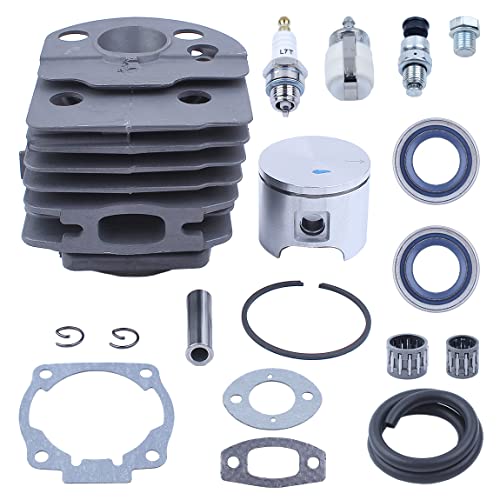 Mtanlo 46mm Cylinder Piston Ring For Husqvarna 55 51 Chainsaw Part 505275719 Spark Plug, Cylinder, Piston, Circlip, Fuel Filter, Fuel Line, Spark Plug, Decompression Valve(2 type)