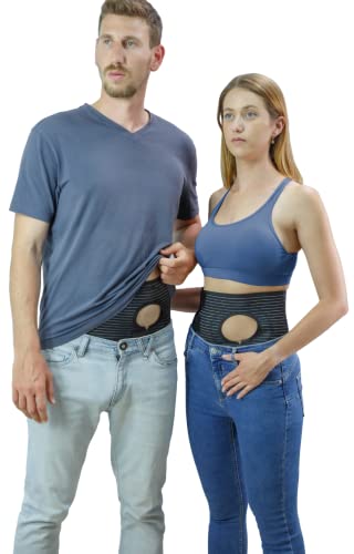 Movibrace Abdominal Ostomy Belt for Post-Operative Care after Colostomy or Ileostomy Surgery Abdomen (X-Large), Black