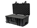 Monoprice Weatherproof Hard Case - 22 x 14 x 10 Inches, With Wheels and Customizable Foam, Shockproof, IP67, Ultraviolet And Impact Resistant Material, Black - Pure Outdoor Collection