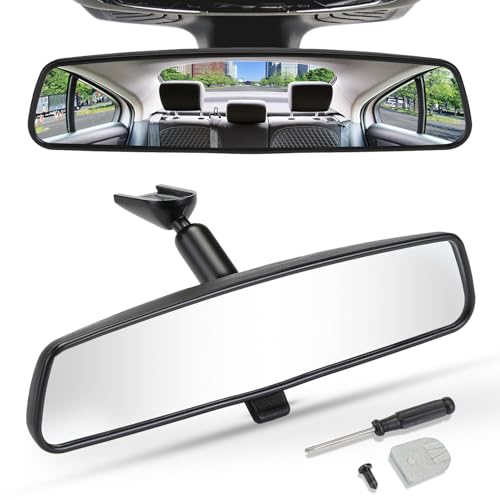 JOYTUTUS Rear View Mirror, Panoramic Convex Rearview Mirror, Universal Fit Type, Interior Wide Angle Rear View to Reduce Blind Spot Effectively for Car