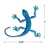 FKKsparkler Gecko Wall Decor Metal 3D Metal Lizard Wall Art Sculpture Outdoor Retro Hanging Decoration for Garden Fence Yard Patio Home Ornaments Set of 3