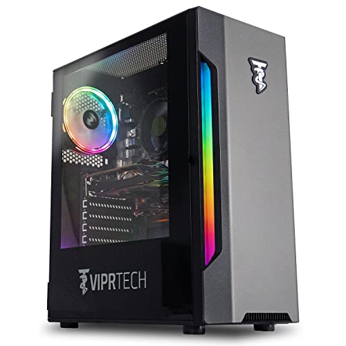 ViprTech Rebel 1.0 Gaming PC - AMD Ryzen 5 3600 (4.2Ghz Turbo), GTX 1660 Super 6GB, 16GB DDR4 3200, 512GB NVMe SSD, WiFi, RGB, Windows 11 Pro, Desktop Computer Tower Black