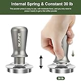 IKAPE 51mm Espresso Tamper, Premium Barista Coffee Tamper with Calibrated Spring Loaded, 100% Flat Stainless Steel Base Tamper for Espresso Machine