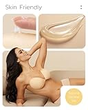 Niidor Adhesive Bra Strapless Sticky Invisible Push up Silicone Bra for Backless Dress with Nipple Covers Nude(A Cup)