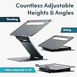 Ergonomic Laptop Stand for Desk, Adjustable Height Up to 20", Laptop Riser Portable Computer, Laptop Stands, Fits All MacBook, Laptops 10 15 17 Inches, Laptop Holder Desk Stand, Gift for Men Women