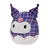 Squishmallows Original Sanrio 14-Inch Purple Plaid Kuromi Plush - Large Ultrasoft Official Jazwares Plush