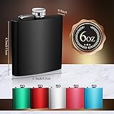 Tanlade 6 Pcs Hip Flasks for Liquor for Men Women, 6 oz Stainless Steel Flask Leak Proof, Portable Whiskey Hip Flask, Drinking Flask for Wedding Party Outside Travel Bar BBQ Supplies