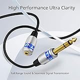 TNP Premium 6.35mm to 3.5mm Headphone Adapter Cable (25FT) - 1/4 Male to 1/8 Female Audio Cable with Gold Plated Connector - TRS Stereo Jack Cord Extension for Guitar, Amplifier, Speaker, Piano