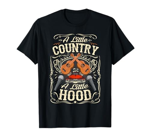 A Little Country A Little Hood Vintage Western Hip Hop Rap T-Shirt