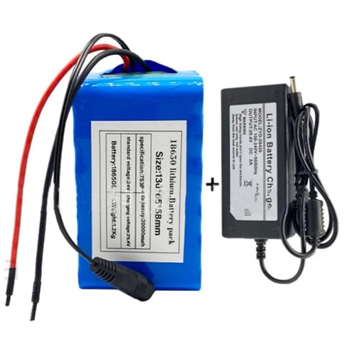 FairyHover 24V 20Ah Lithium Battery 7S3P 18650 Rechargeable Lithium Battery with Charger E-Bike Battery Li Ion Battery Pack for Motorcycle Electric Car Bicycle Scooter 24V 20Ah,T+DC