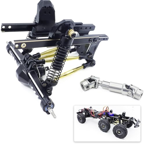 HOPLEX Brass Aluminum TRX6M 6x6 RC Frame & Shock Absorber & Driveshaft DIY Upgrade Parts TRX-4M TRX4M Upgrade to TRX6M 6X6 for 1/18 RC Crawler Car