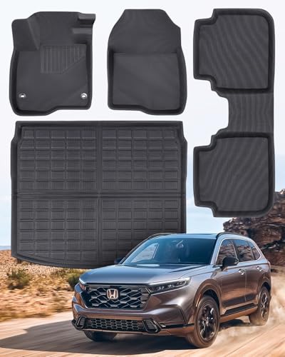 Car Floor Mat for Honda CRV: Custom Fit XPE Accessories - All Weather Protection for 2023 2024 2025 Hybrid Gas Model