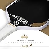 Franklin Sports Pro Pickleball Paddles - FS Tour Featherweight Series Lightweight Paddles - USA Pickleball Approved - Raw Carbon Fiber Surface - Dynasty - 12mm Polymer Core - White