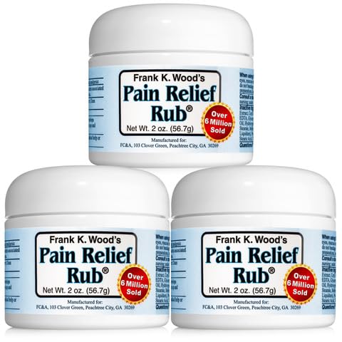 FRANK K. WOOD'S PAIN RELIEF RUB - 2 oz (3 Jars)