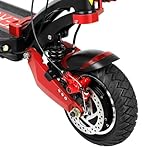 ZAITUO 10x3, 80/65-6, 255x80 10" Off-Road Honeycomb Tire, 10-inch Air Pocket Non-Pneumatic Solid Tyre w/Slot 42mm Replacement for Kaabo VSETT KUGOO Electric Scooter Wheel Parts (Red) (2)