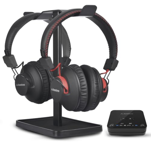 Avantree HT41899 Plus - Dual Qualcomm-Powered Bluetooth 5.3 Headphones & Transmitter for Wireless TV Watching with aptX Adaptive, Individual Volume Controls, Optical Support, and Long 50hr Playtime