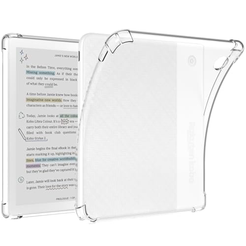 GOVTVA Slim Clear Case for 7" Kobo Libra Colour (2024) eReader - Premium Silicone Cover with Thicken Corners,Ultrathin and Transparent ﻿ (Clear)