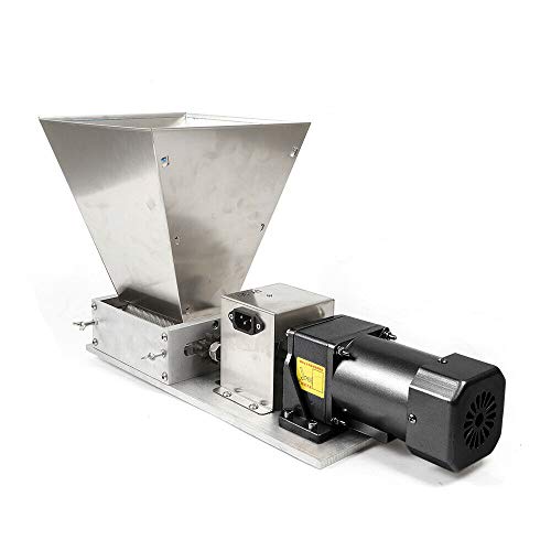 110V Electric Grain Mill Grain Grinder, 2 Roller Crusher Heavy Duty Malt Mill Homebrew Grain Crusher, Stainless Steel Barley Grinder for Grain Milling (US Plug)
