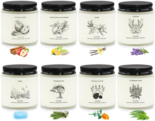 Candles for Home Scented, Gifts for Women, 8 Pack Aromatherapy Candle Set for Women, Natural Soy Wax Jar Candles Set, Candle Gifts for Mother's Day, Birthday, Valentine's Day