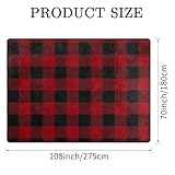 9CH Red Black Buffalo Plaid Rug 6' x 9', Christmas Area Rugs Non-Slip, Red Buffalo Check Floor Carpet Mat for Kitchen Living Room Bedroom